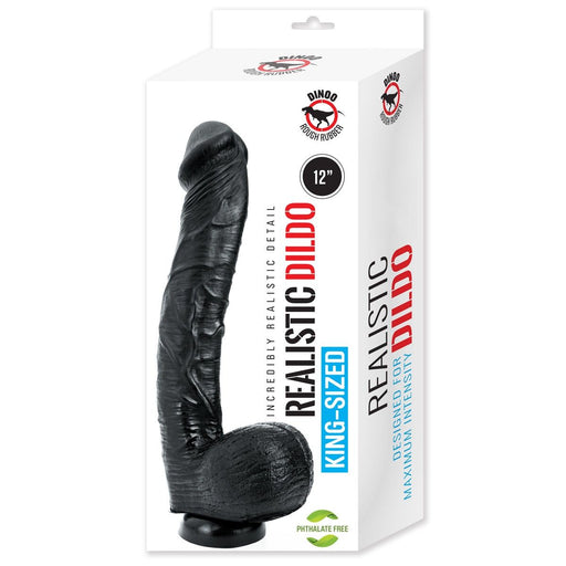Dinoo - XXL Dildo - Curve - 31 x 5.5 cm - Zwart-Laced-up.nl