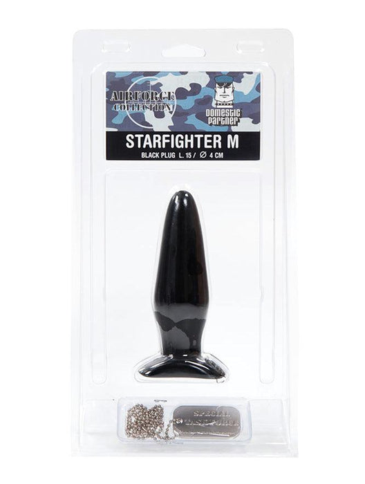 Domestic Partner - Starfighter - Medium - Buttplug - 15 x 4 cm - Zwart-Erotiekvoordeel.nl