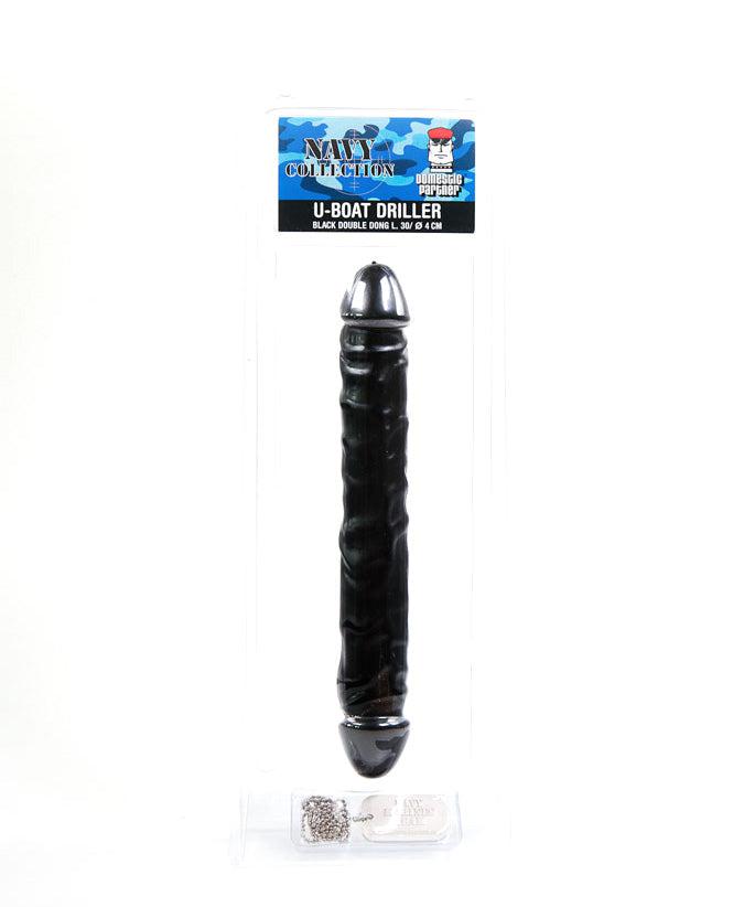 Domestic Partner - U-Boat Driller - Dubbele Dildo - 30 x 4 cm - Zwart-Laced-up.nl