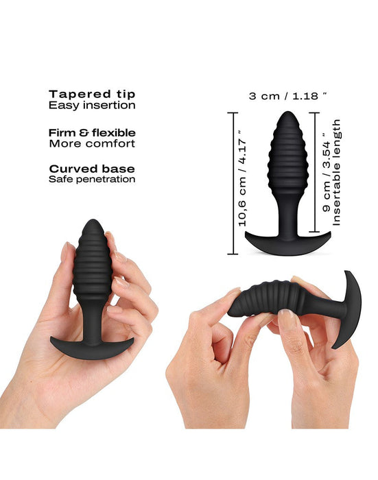 Dorcel - Buttplug - Spiraalvormige Buttplug - Anaal Speeltje - Siliconen - Zwart-Laced-up.nl