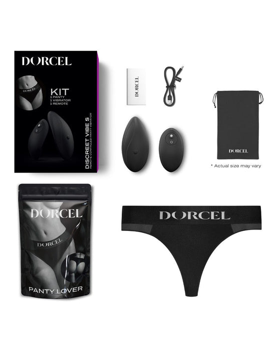Dorcel - Discreet VIBE Vibrerend Slipje Met Panty Vibrator Met Afstandsbediening - Zwart-Laced-up.nl