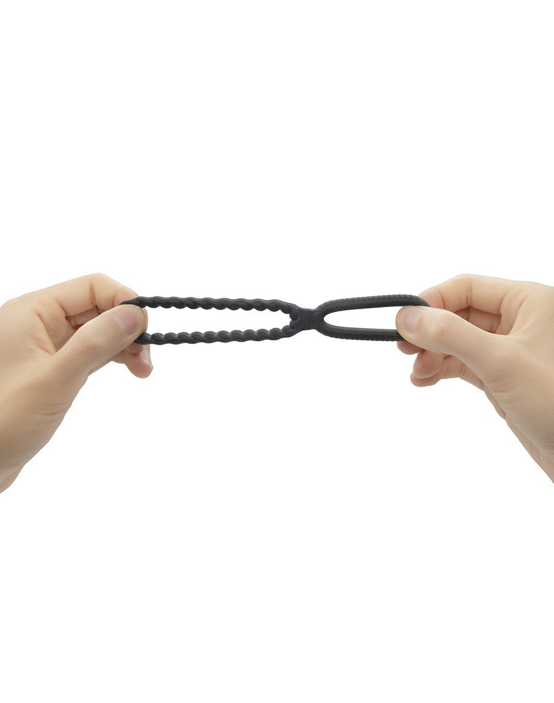 Dorcel - Dual Ring - Siliconen Rekbare Cockring - Zwart-Laced-up.nl