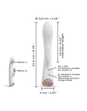 Dorcel - Flexi Rabbit - Verwarmde Rabbit Vibrator - Wit-Laced-up.nl