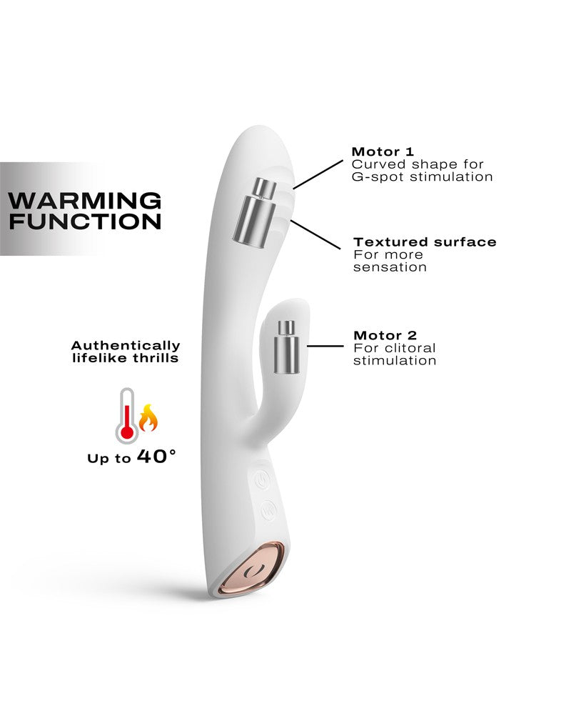 Dorcel - Flexi Rabbit - Verwarmde Rabbit Vibrator - Wit-Laced-up.nl