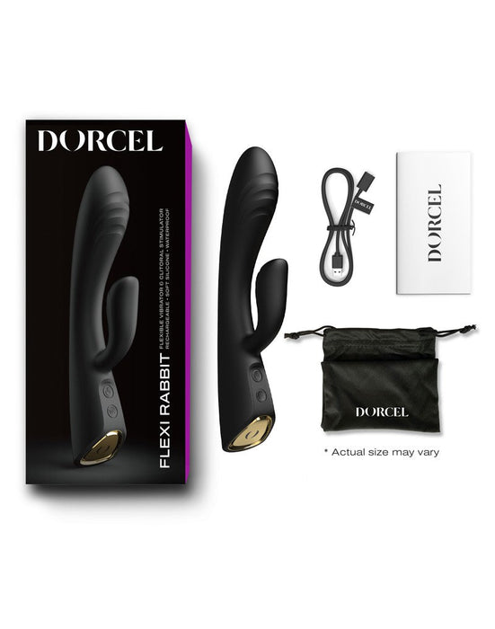 Dorcel - Flexi Rabbit - Verwarmde Rabbit Vibrator - Zwart-Laced-up.nl