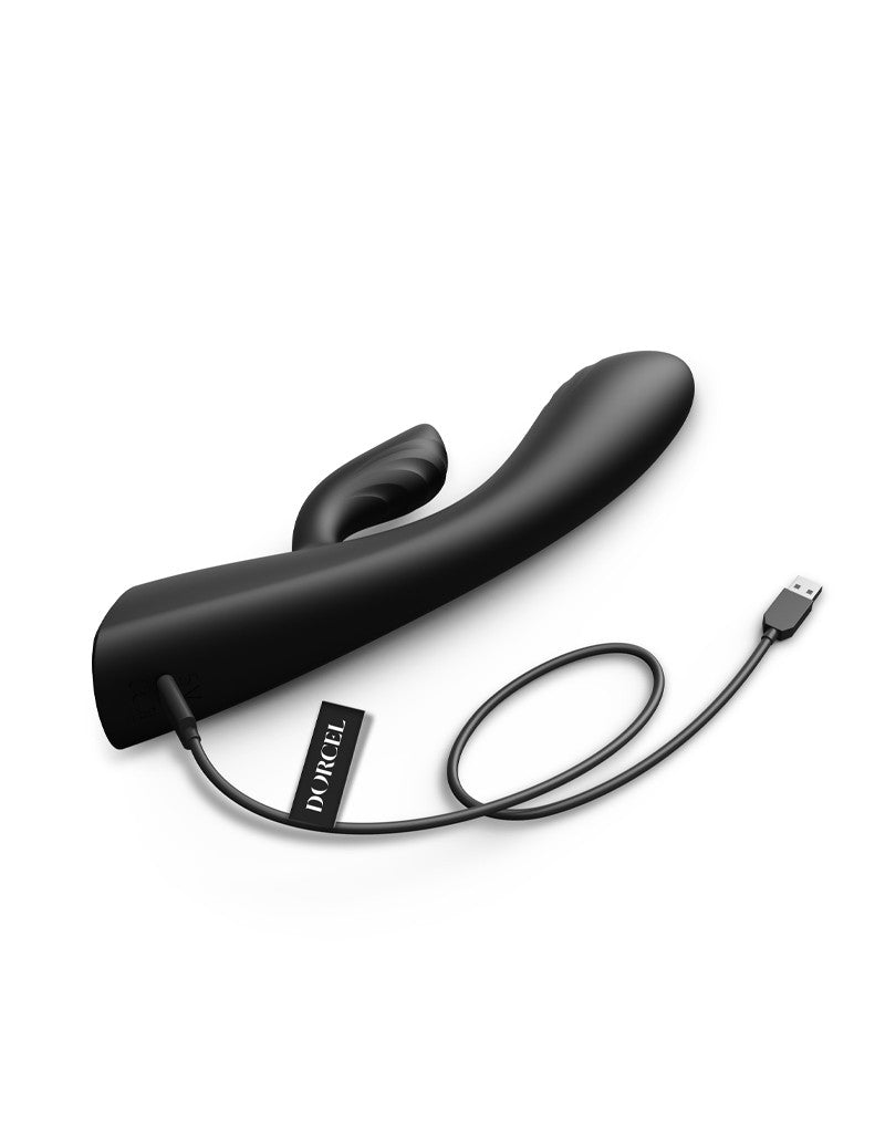 Dorcel - Flexi Rabbit - Verwarmde Rabbit Vibrator - Zwart-Laced-up.nl