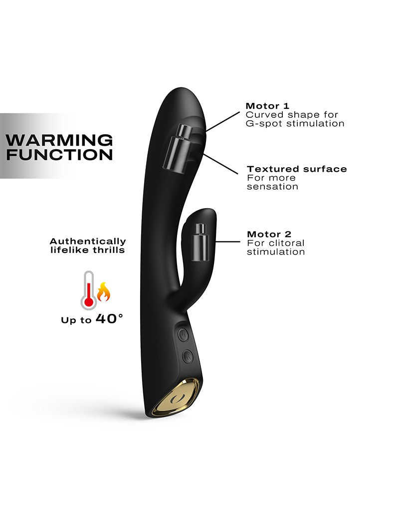 Dorcel - Flexi Rabbit - Verwarmde Rabbit Vibrator - Zwart-Laced-up.nl