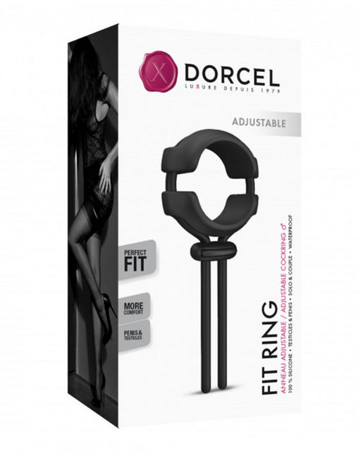 Dorcel - Fit Ring - Verstelbare Siliconen Cockring - Zwart-Laced-up.nl