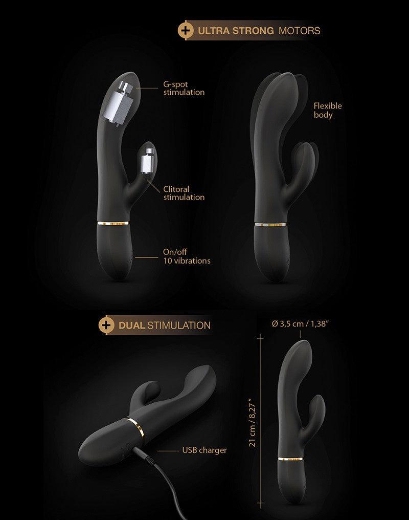 Dorcel - Glam Rabbit - Flexibele Rabbit Vibrator - Zwart-Laced-up.nl