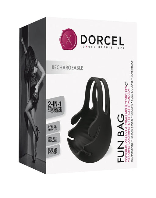 Dorcel - Fun Bag - Vibrerende Cockring En Testikel Stimulator - Zwart-Laced-up.nl