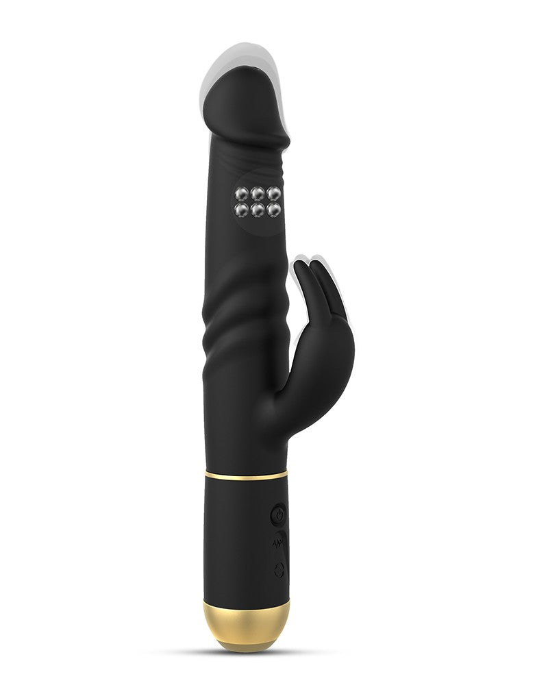 Dorcel - Furious Rabbit 2.0 - Roterende En Stotende Vibrator - Zwart-Laced-up.nl
