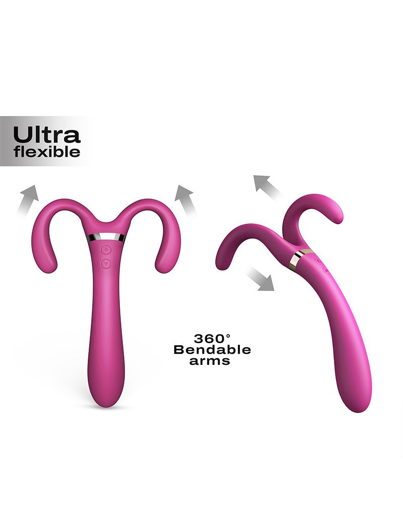 Dorcel - Infinite Joy - Multi Vibrator - Met Twee 360° Flexibele Armen - Roze-Erotiekvoordeel.nl