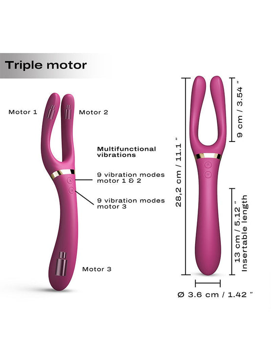 Dorcel - Infinite Joy - Multi Vibrator - Met Twee 360° Flexibele Armen - Roze-Erotiekvoordeel.nl