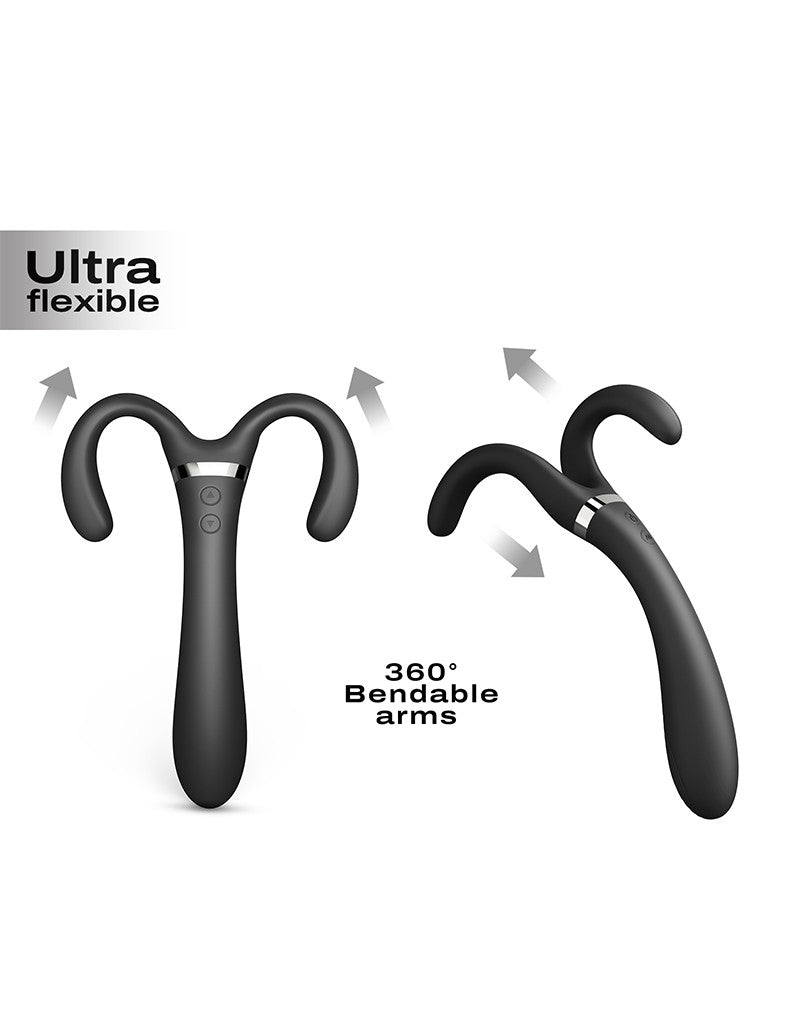 Dorcel - Infiniite Joy - Multi Vibrator - Met Twee 360° Flexibele Armen - Zwart-Laced-up.nl