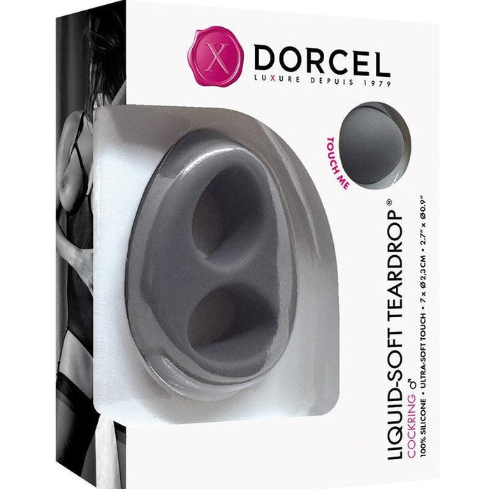 Dorcel - Liquid Soft Teardrop - Siliconen Rekbare Cockring - Opening voor Penis en Opening voor Testikels-Laced-up.nl