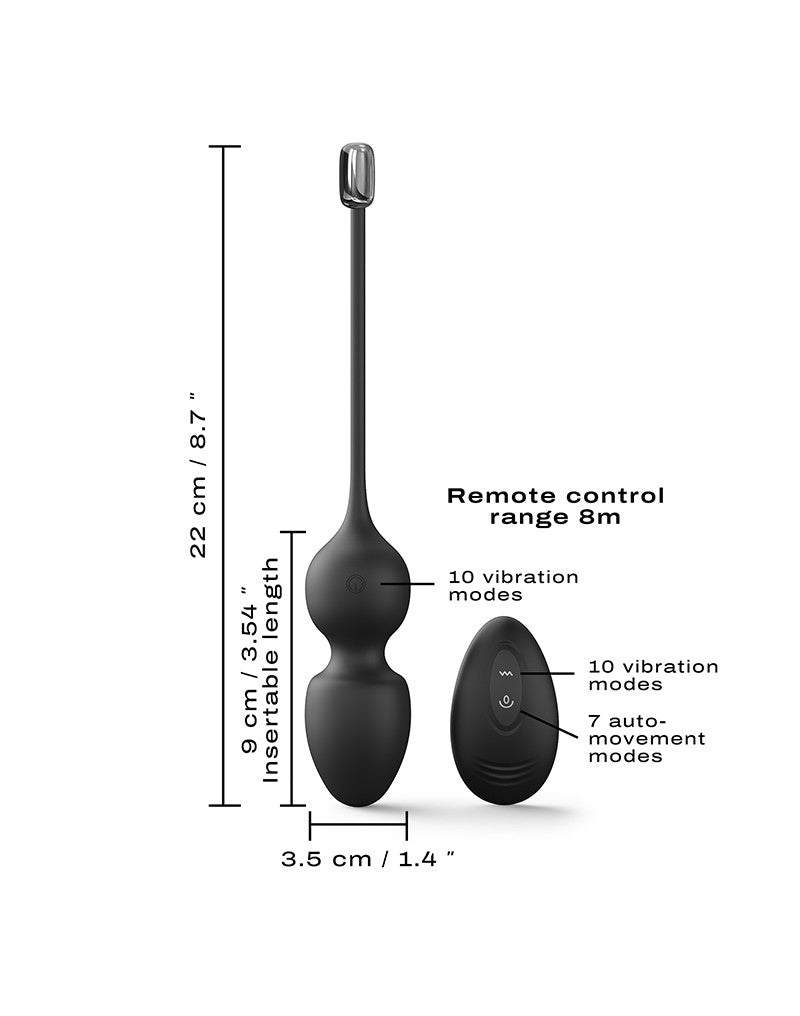 Dorcel - Love Balls - Vibrerende Kegel Balls Met Afstandsbediening - Zwart-Laced-up.nl
