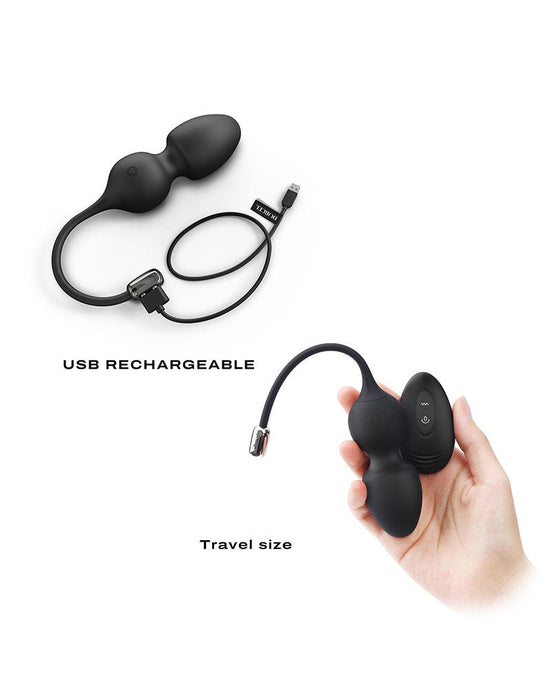Dorcel - Love Balls - Vibrerende Kegel Balls Met Afstandsbediening - Zwart-Laced-up.nl