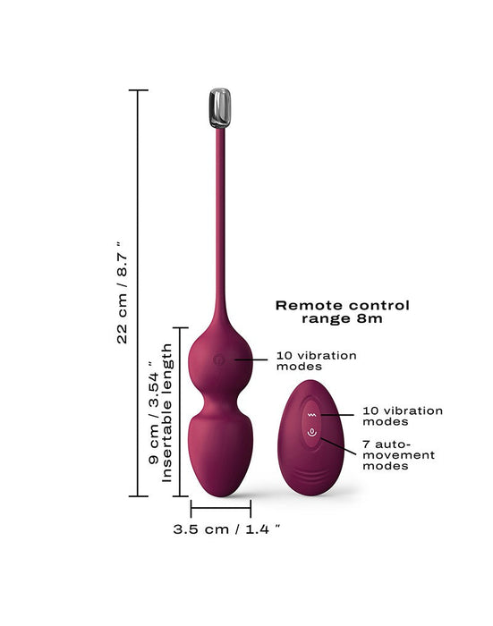 Dorcel - Love Balls - Vibrerende Kegel Balls Met Afstandsbediening- plum-Laced-up.nl
