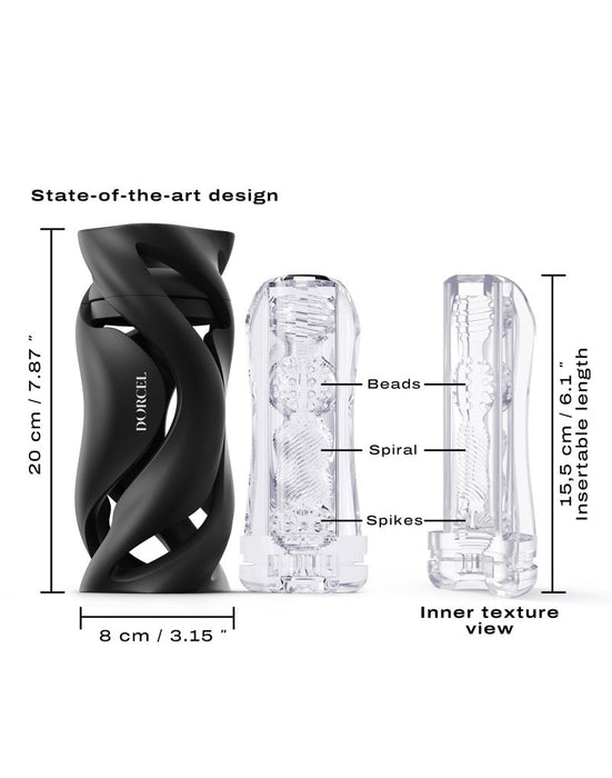 Dorcel - Deep Blow - Masturbator Met Sleeve - Zwart-Erotiekvoordeel.nl