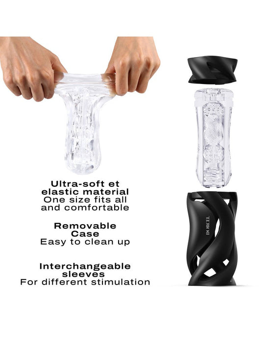 Dorcel - Deep Blow - Masturbator Met Sleeve - Zwart-Erotiekvoordeel.nl