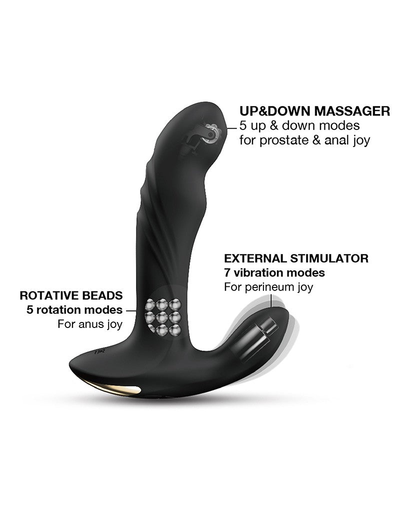 Dorcel - Multi P-Joy - Roterende Prostaat Massager - Met Afstandsbediening - Zwart-Laced-up.nl