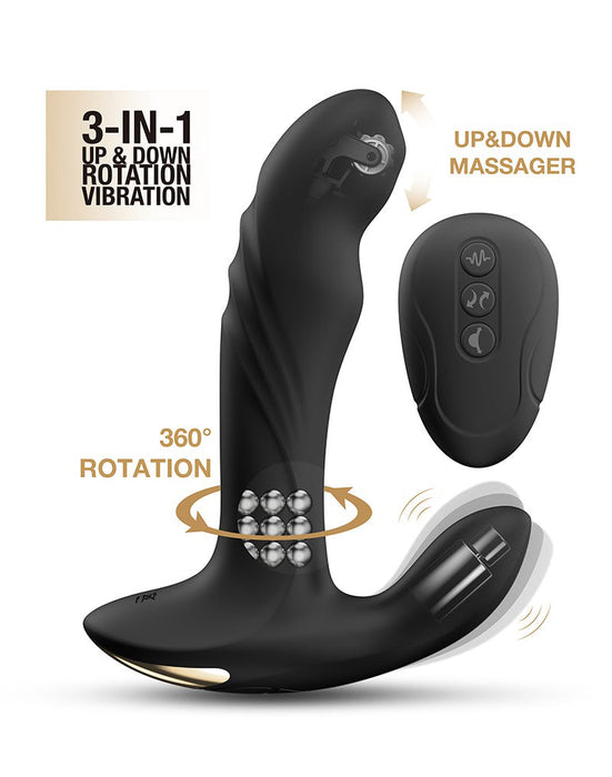 Dorcel - Multi P-Joy - Roterende Prostaat Massager - Met Afstandsbediening - Zwart-Laced-up.nl