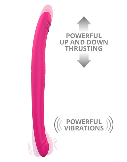 Dorcel - Orgasmic Double Do - Dubbele Vibrerende En Stotende Dildo - Roze-Laced-up.nl