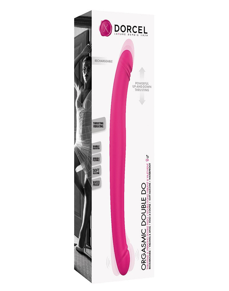 Dorcel - Orgasmic Double Do - Dubbele Vibrerende En Stotende Dildo - Roze-Laced-up.nl