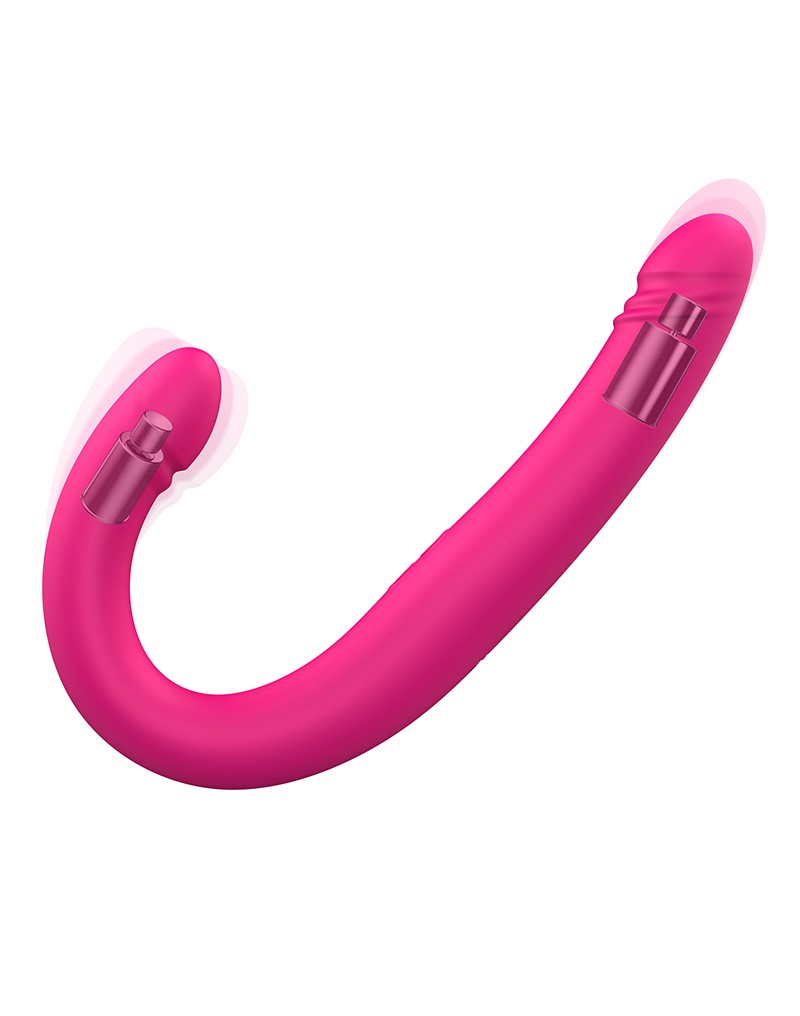 Dorcel - Orgasmic Double Do - Dubbele Vibrerende En Stotende Dildo - Roze-Laced-up.nl