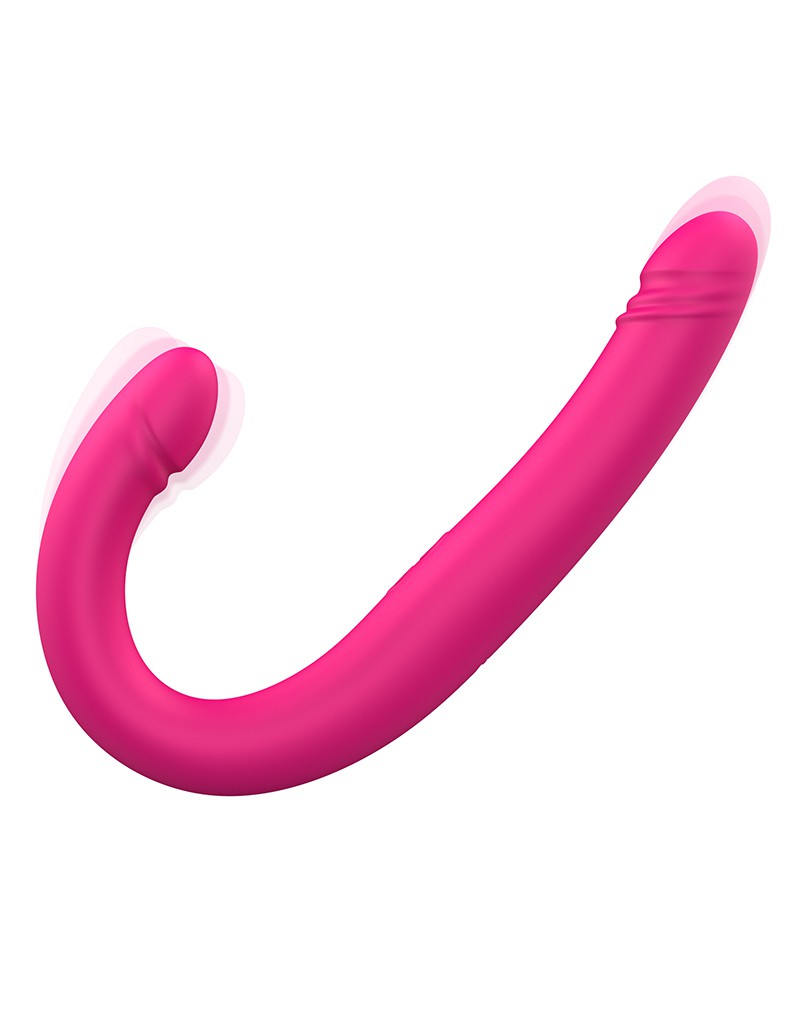 Dorcel - Orgasmic Double Do - Dubbele Vibrerende En Stotende Dildo - Roze-Laced-up.nl