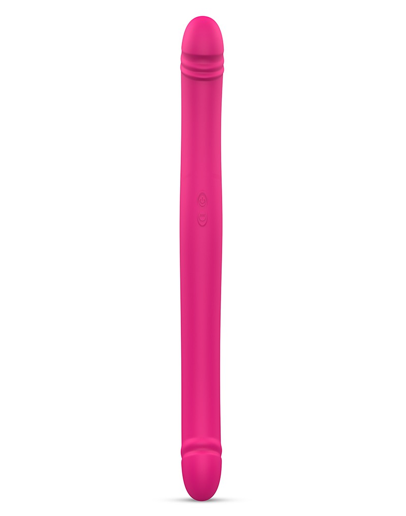 Dorcel - Orgasmic Double Do - Dubbele Vibrerende En Stotende Dildo - Roze-Laced-up.nl