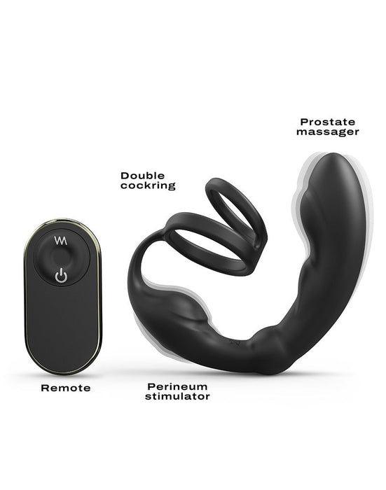Dorcel - P-Ring - Perineum en Prostaat Vibrator - Met Dubbele Cockring - Zwart-Laced-up.nl