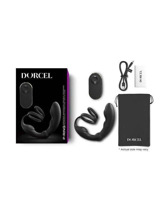 Dorcel - P-Ring - Perineum en Prostaat Vibrator - Met Dubbele Cockring - Zwart-Laced-up.nl