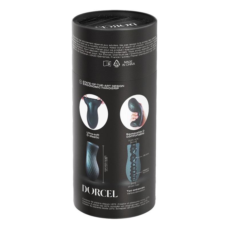Dorcel - Sili-Cup - Dual Sensation Masturbator - Siliconen - Blauw Metallic-Erotiekvoordeel.nl