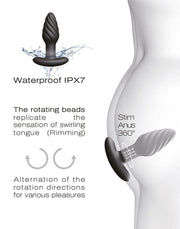 Dorcel - Spin Plug - 360 Graden Roterende Vibrerende Anaal Plug - Zwart-Laced-up.nl