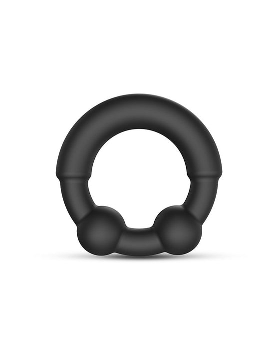 Dorcel - Stronger - Siliconen Cockring Met Stimulerende Metalen Kogeltjes - Zwart-Laced-up.nl