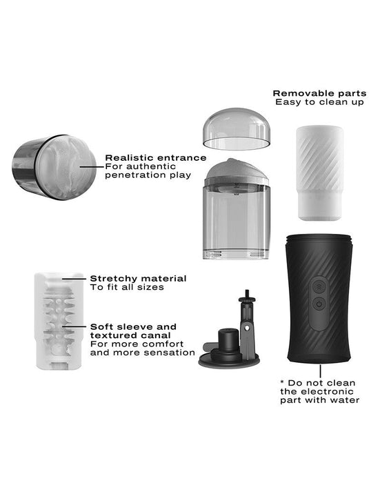 Dorcel - Thrust Blow - Automatische Stotende Masturbator - Zwart-Laced-up.nl