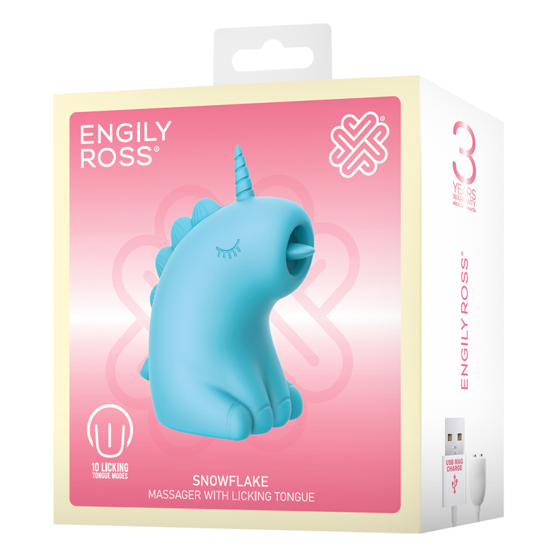 ER - Snowflake Unicorn - Clitoris Vibrator met Likkende Tong - Blauw-Erotiekvoordeel.nl