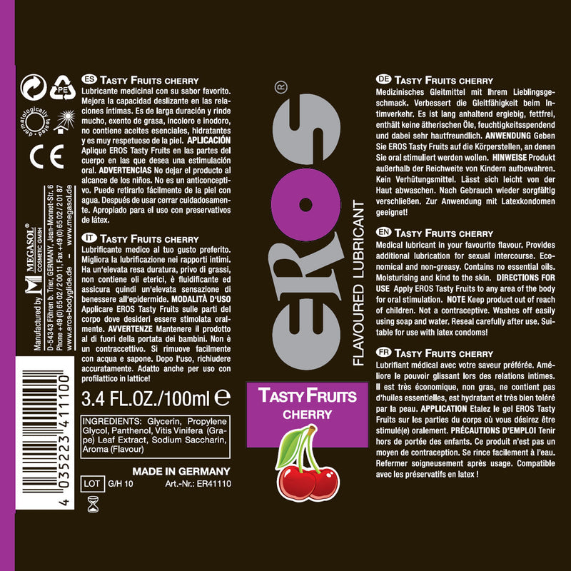 Eros - Tasty Fruits - Glijmiddel op Waterbasis - Cherry-Laced-up.nl