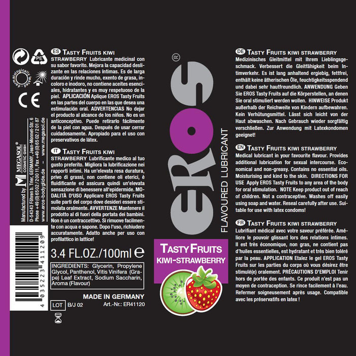 Eros - Tasty Fruits - Glijmiddel op Waterbasis - Kiwi/StrawBerry-Laced-up.nl