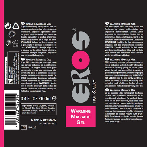 Eros Verwarmende Massagegel – 100 ml-Erotiekvoordeel.nl