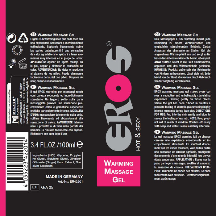 Eros Verwarmende Massagegel – 100 ml-Erotiekvoordeel.nl