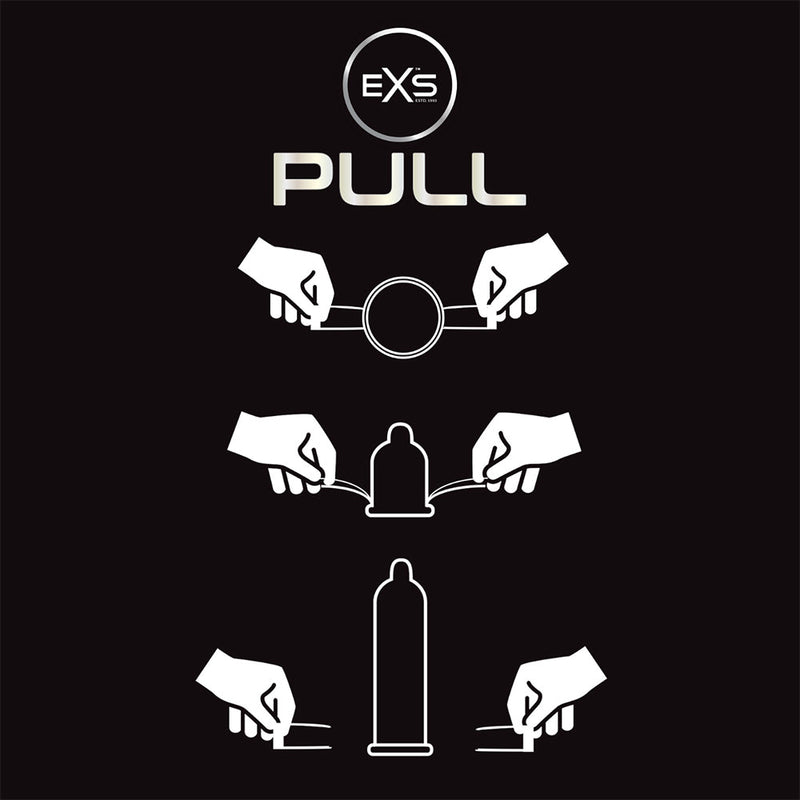 EXS Pull Regular Condooms Large - 60 mm - Latex Vrij - Met Pull-on Strip - 6 stuks-Erotiekvoordeel.nl