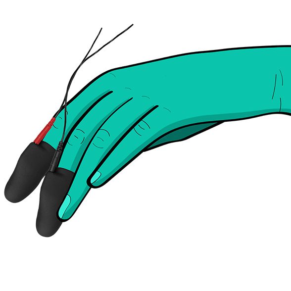 ElectraStim - Electrosex - Siliconen E-stim Vingerhoesjes - Zwart-Laced-up.nl