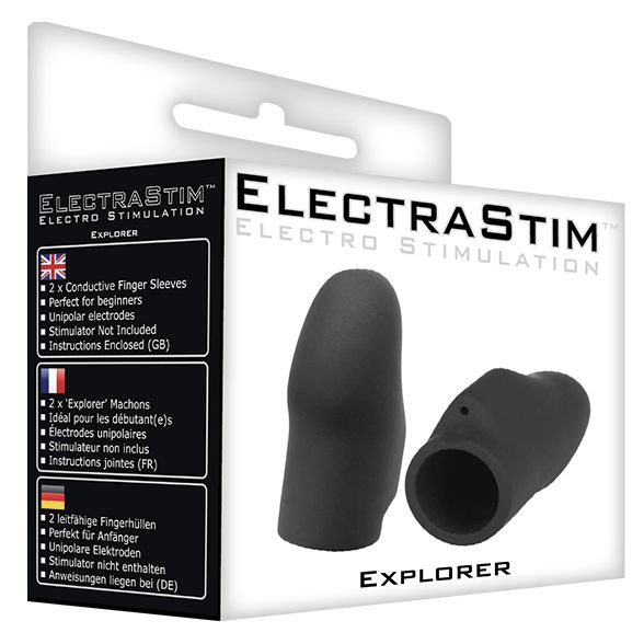 ElectraStim - Electrosex - Siliconen E-stim Vingerhoesjes - Zwart-Laced-up.nl