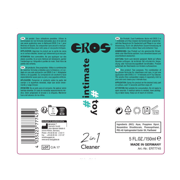 Eros - 2-in-1 #Intimate #Toy Cleaner en Lichaamsreiniger - 150 ml-Laced-up.nl