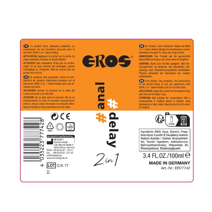 Eros - 2-in-1 #anal #delay Anaal Glijmiddel-Laced-up.nl