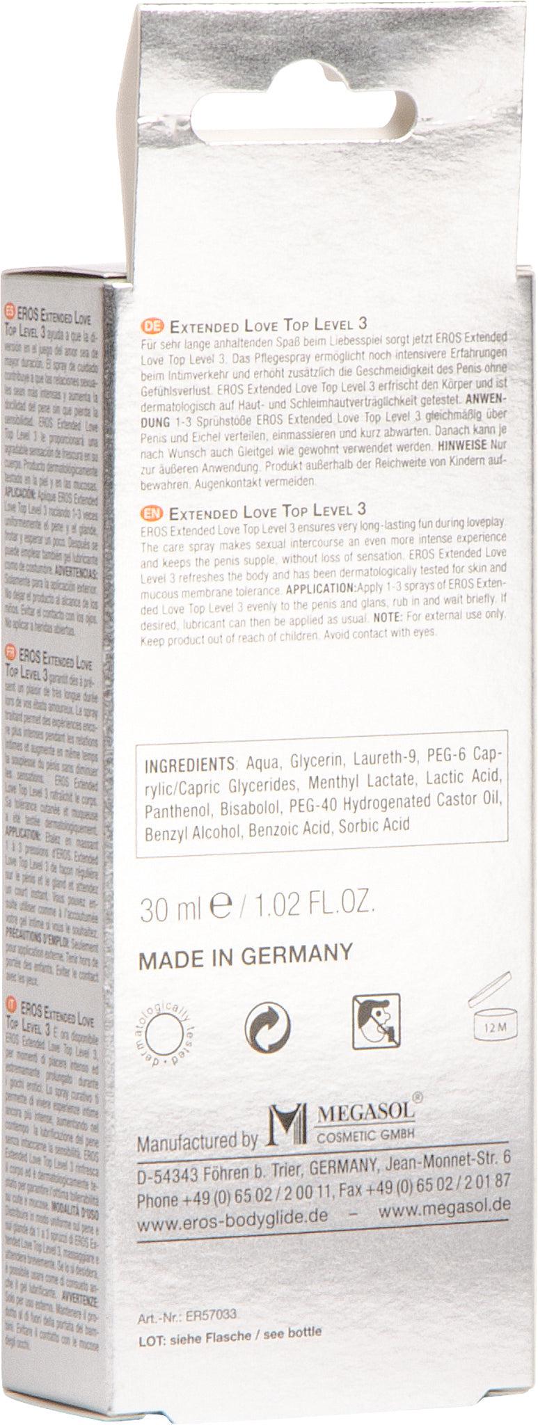 Eros - Extended Love Level 3 Spray - Orgasmevertragend - 30 ml-laced-up.nl