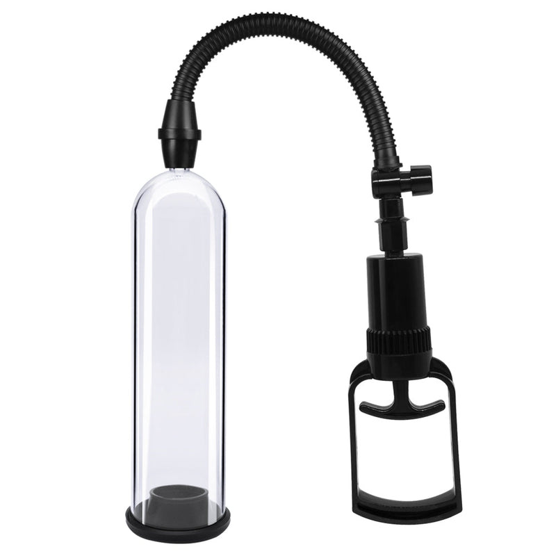 Essentials – Penis Pump met Sleeves – 21 cm – Transparant/Zwart-Erotiekvoordeel.nl