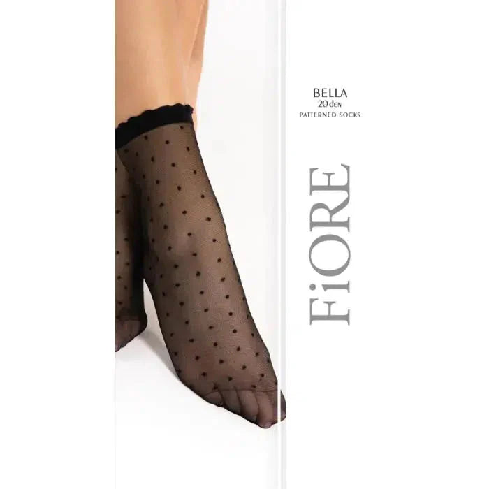 Fiore - Bella - Sokjes - 20 denier - One Size - Zwart-Laced-up.nl